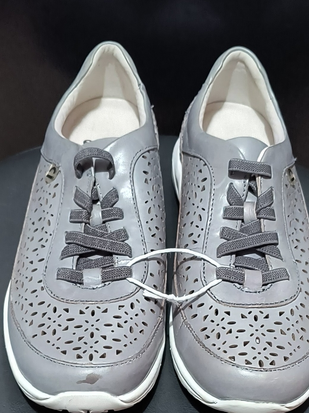 Earth Women's Gray Laser-Cut Slip-On Athletic Sneakers